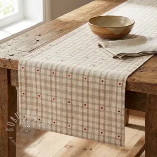 Dekorationstyg jacquard Ollon ficelle rouge