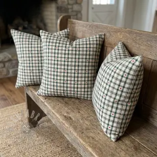 Dekorationstyg jacquard Villars ecru vert
