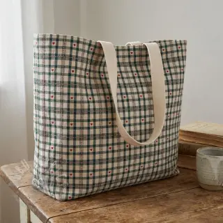 Dekorationstyg jacquard Villars ecru vert