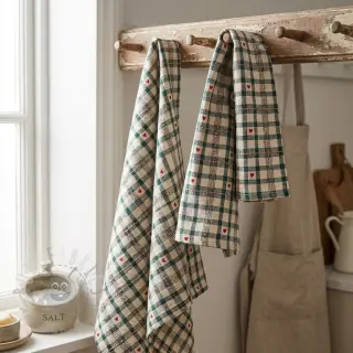 Dekorationstyg jacquard Villars ecru vert