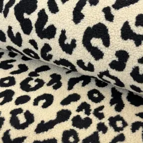Kabátovina TEDDY JACQUARD Animal skin black