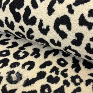 Kappmaterial TEDDY JACQUARD Animal skin black
