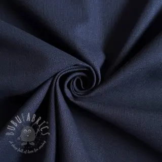 Bomullstyg med lin PREMIUM dark blue