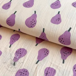 Dvojitá gázovina/mušelín Pears lavender by JENNIFER BOURON ORGANIC