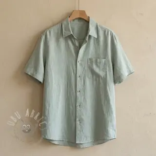 Lin med bomull PLAIN mint