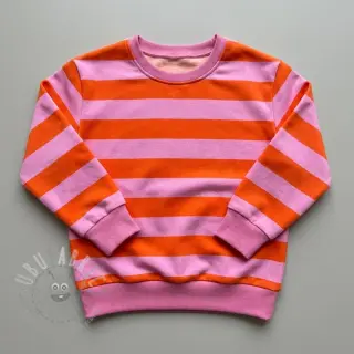 Kardat sweatshirttyg SOFT Stripes orange