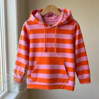Kardat sweatshirttyg SOFT Stripes orange