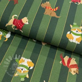 Dekorationstyg premium Dog frost friends army digital print