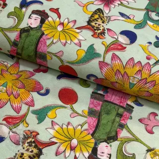 Dekorationstyg premium Lotus bloom lady digital print