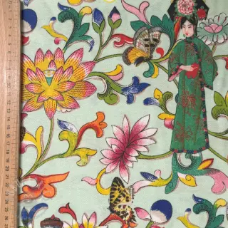 Dekorationstyg premium Lotus bloom lady digital print