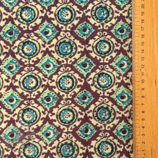 Sammet VELVET QUILT Flowers abstract petrol
