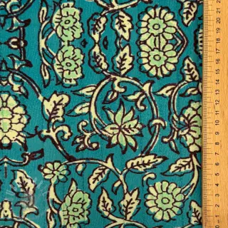 Sammet VELVET QUILT Flowers abstract petrol