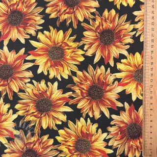 Dekorationstyg premium Golden bloom night digital print