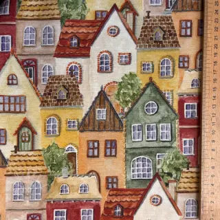 Dekorationstyg premium Rustic village house digital print