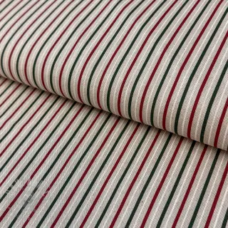Dekorationstyg Linenlook Little Xmas stripe