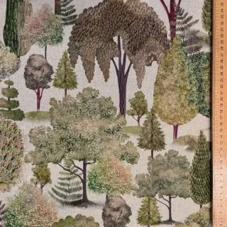 Dekorationstyg Linenlook Wandering tree wood digital print