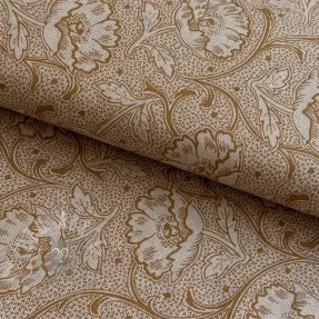 Dekorationstyg Linenlook Bloomy art craft yellow