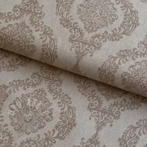 Dekorationstyg Linenlook Baroque damask charm taupe