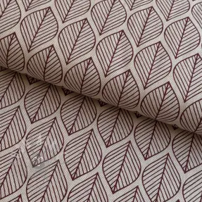 Dekorationstyg Linenlook Leaf line minimalist wine