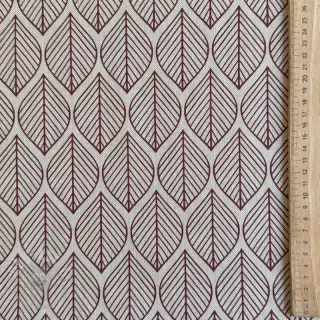 Dekorationstyg Linenlook Leaf line minimalist wine
