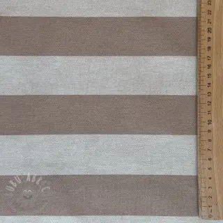 Dekorationstyg Linenlook Joyful basic stripe taupe
