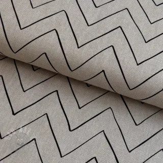 Dekorationstyg Linenlook Freehand zigzag lines