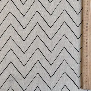 Dekorationstyg Linenlook Freehand zigzag lines