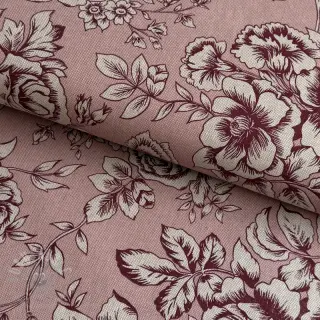 Dekorationstyg Linenlook Elegant rose bloom wine