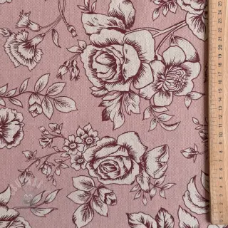 Dekorationstyg Linenlook Elegant rose bloom wine