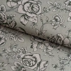 Dekorationstyg Linenlook Elegant rose bloom army