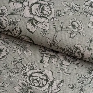 Dekorationstyg Linenlook Elegant rose bloom army