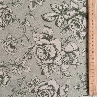 Dekorationstyg Linenlook Elegant rose bloom army