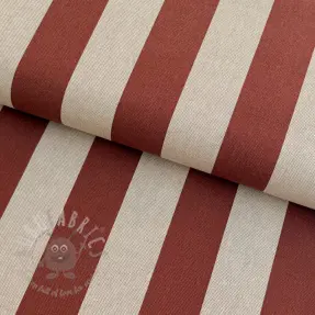Dekorationstyg Linenlook Joyful basic stripe terra