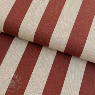 Dekorationstyg Linenlook Joyful basic stripe terra