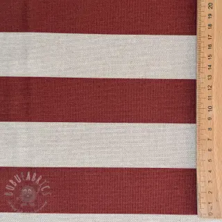 Dekorationstyg Linenlook Joyful basic stripe terra
