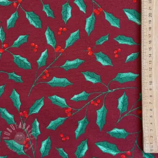 Dekorationstyg premium Holly Branch Xmas wine