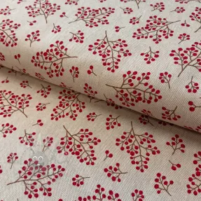 Dekorationstyg Linenlook Winter berry bloom