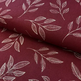 Dekorationstyg Linenlook Elegant leaf branch wine