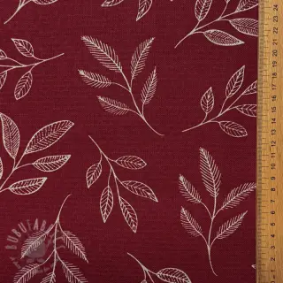 Dekorationstyg Linenlook Elegant leaf branch wine
