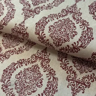 Dekorationstyg Linenlook Baroque damask charm wine