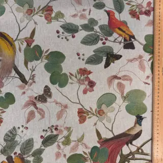 Dekorationstyg Linenlook Orchid paradise bird digital print