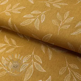 Dekorationstyg Linenlook Elegant leaf branch yellow