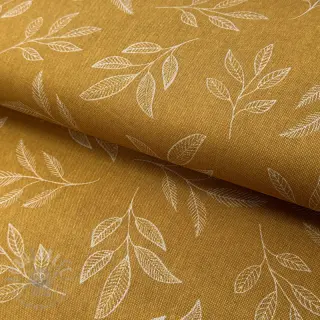 Dekorationstyg Linenlook Elegant leaf branch yellow