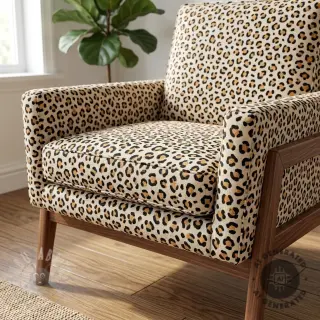 Dekorationstyg Linenlook Leopard animal small