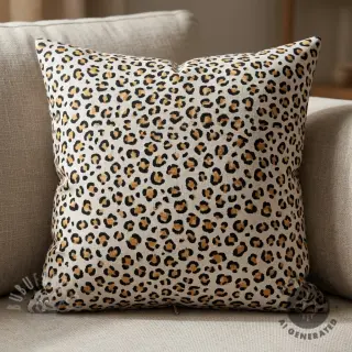 Dekorationstyg Linenlook Leopard animal small