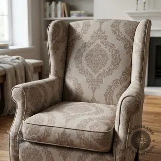 Dekorationstyg Linenlook Baroque damask charm taupe