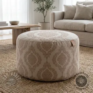 Dekorationstyg Linenlook Baroque damask charm taupe