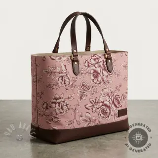 Dekorationstyg Linenlook Elegant rose bloom wine