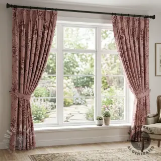 Dekorationstyg Linenlook Elegant rose bloom wine