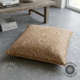 Dekorationstyg Linenlook Bloomy art craft yellow